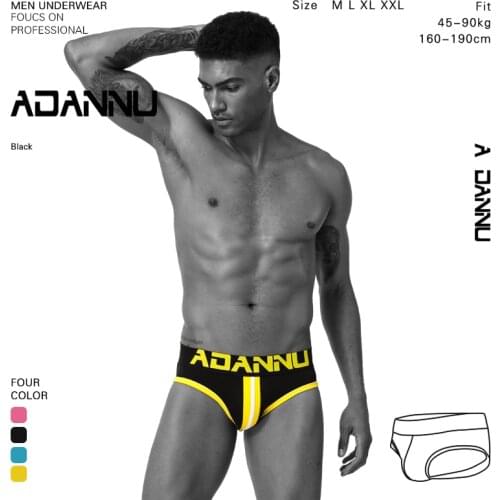 ADANNU 4PC/LOT Men Mesh Sexy Jockstrap Thong Gay Underwear Thong G-String Lingerie Penis Push Breathable Bikini Men Underwear