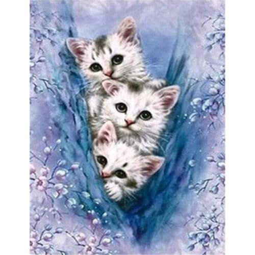 5D DIY Diamond Painting Handicraft Needlework Diamond Embroidery Resinstone Diamond Cute cats Cross Stitch Mosaic Decoration