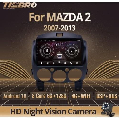 TIEBRO 2Din Android10.0 Car Radio For MAZDA 2 2007-2013 GPS Navigation Stereo Receiver Auto Radio DSP Car Receiver NO 2DIN DVD