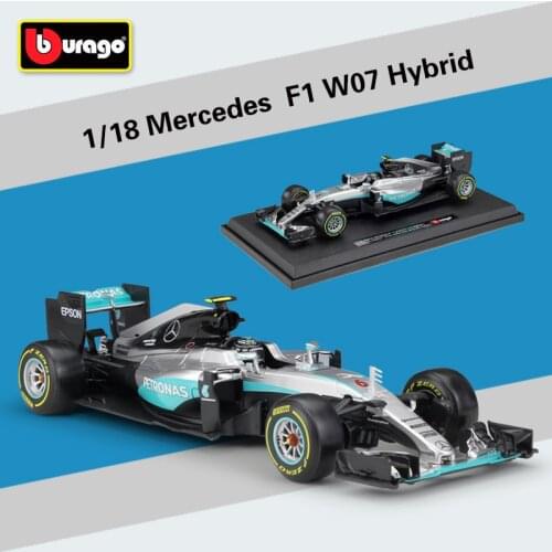 Bburago 1:18 F1 Mercedes-Benz team F1 W07 racing model Rosberg Hamilton racing model Collect gifts toy