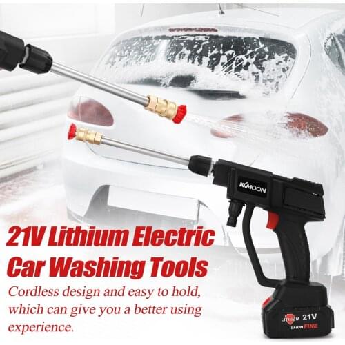 KKmoon 21V Wireless Car Washer 4L/min Water Flows Car Wash Water Gun Portable Garden Watering Utility Tools with Lithium Battery
