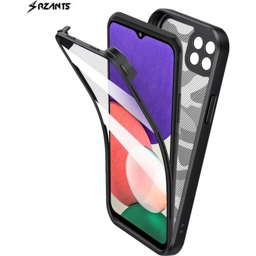 Rzants For Samsung Galaxy A22 5G 4G Case [360 Camouflage Bettle] Full Protection Cover Soft Transparent Shockproof Phone Casing