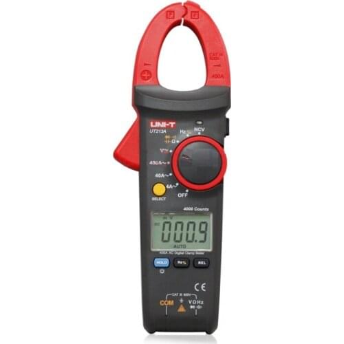 Uni-T UT213A True RMS Clamp Meter Digital Multimeter 4000Bits AC DC Voltmeter Ohmmeter Capacitor Frequency Tester NCV Data hold