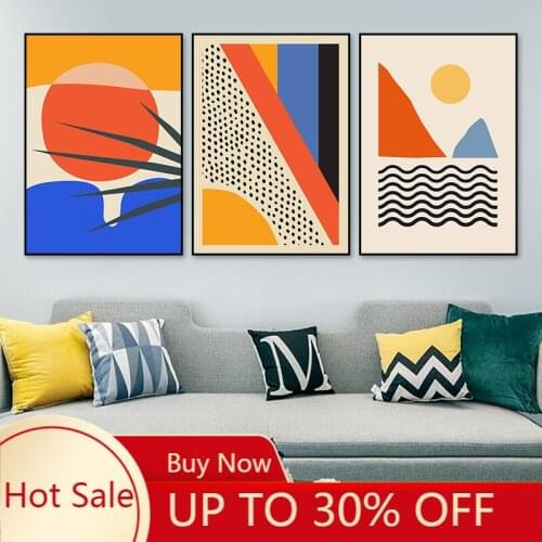 Geometric Abstract Scene Scandinavia Canvas Painting Wall Art Prints Poster Picture for Gallery Living Room Interior Home Decor