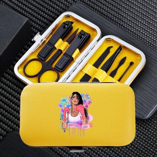 Personality Girl Manicure Nail Clipper Sets 7pcs Portable Travel Stainless Steel Trimmer Clippers Cutter Scissors Accessories