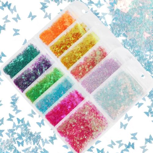 Candy Colors Butterfly Sequins For Manicure Decoration Colourful Nail Art Glitter Flakes Accessories Fashional DIY Nail Supplies