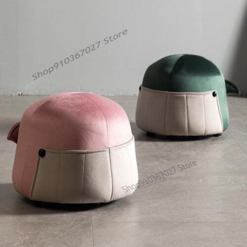 Small Stool Ins Childrens Cartoon Sofa Stool Nordic Light Luxury Bench Living Room Door Round Pier For Shoes Low Stool
