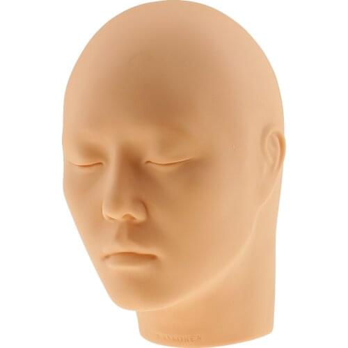 Training Practice Mannequin Head For Eyelashes Makeup Massage SOFT SILICONE