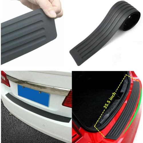 1x Car Rear Bumper Cover Sticker Strip Protector Trunk Sill Scuff Plate Guard Automobiles Exterior Parts Styling Mouldings