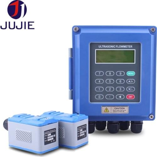 Wall-mounted clamp ultrasonic flow meter high temperature hot water cold water oil RS485 MODBUS 4-20mA high precision digital