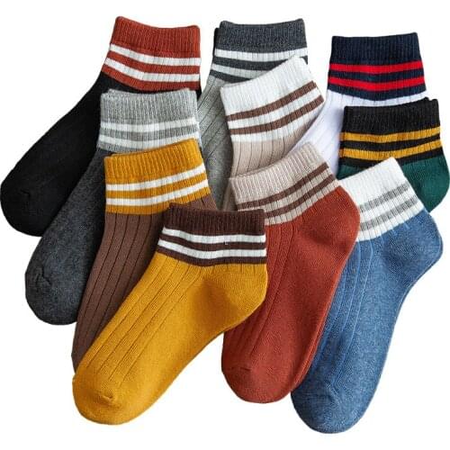 Socks Autumn SUMMER Basic Solid Colors Socks Rib Loose Stacked Basics Comfortable Thin Sock Women Girl Gift 2021