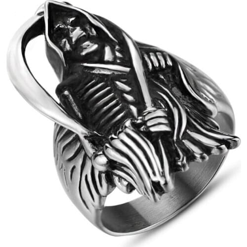 New Fashion Mens Stainless Steel Skull Ring Attractive Punk Style Skull Ring