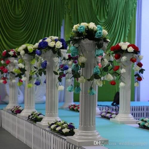 New 89cm (35 inch) height Roman Road Lead Rome Plastic Column Style With Flower And Flower Pot For Wedding Mall Open
