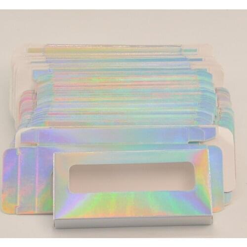 Wholesale Eyelash Packaging Box Lash Boxes Package Custom Rectangle Cardboard Glitter Mink Lashes Makeup Storage Case Vendors