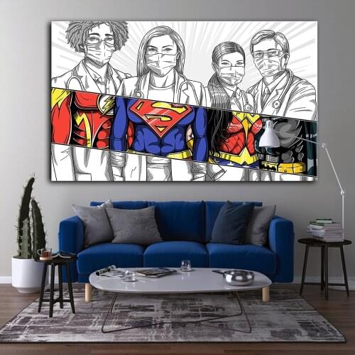 Marvel Modern Real Doctors Comics Poster Avengers Superhero Captain Canvas Painting Print Disney Wall Art Picture Kid Home Decor