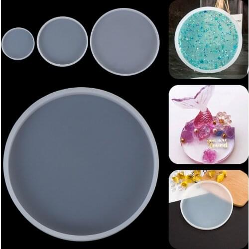 Transparent Round Coaster Resin Casting Molds Fluid Arts Silicone Epoxy Jewelry Pendant Agate Making Mould Tool DIY Accessories