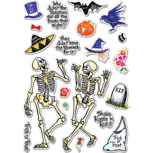 Clear Stamps Dancing Skull in Halloween Tranparent Stamp for DIY scrapbooking Album Crafts Cards Decoraiton New 2019