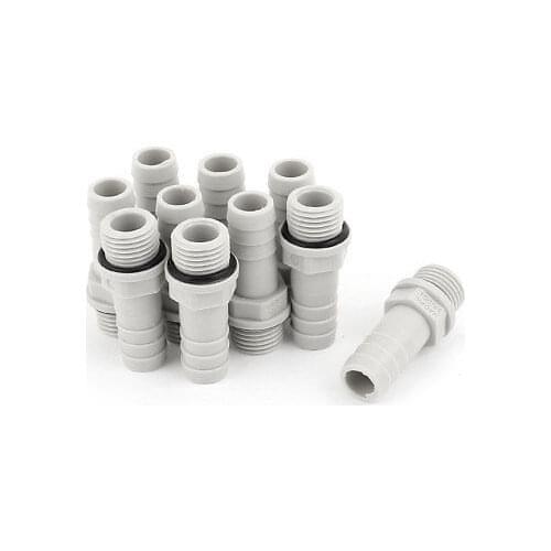 10 pcs 1/4BSP to 10mm Straight In-Line Barbed Air Fuel Hose Joiner Tube Connector