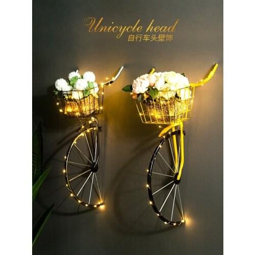 Retro Creative Iron Wall Nostalgic Wall Hanging Axle Surface Rust Bicycle Barbecue Shop Restaurant Bar Background Wall Decor