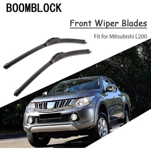 BOOMBLOCK 2PCS High Quality Front Windshield Wiper Blades For Mitsubishi L200 2015 2014 2013 2012-2005 Accessories