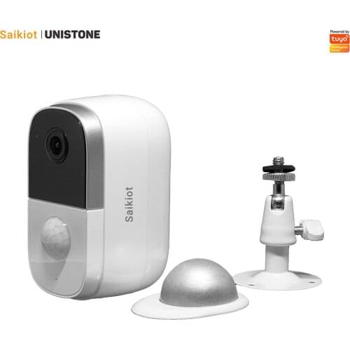 Saikiot Tuya Smart 2MP 1080P 6700mAh Battery Camera Waterproof with Magnetic Bracket Two Way Audio PIR Motion Detection Camera