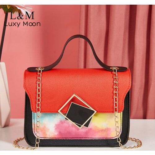 Contrast Color Crossbody Bag For Women Luxury Brand Shoulder Bag Fashion Chain Designer Messenger Bag Summer Handbag BolsasX510H