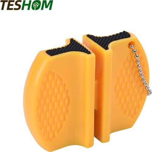 TESHOM Mini Ceramic Rod Knife Sharpener Two-stage Tungsten Portable Butterfly Type Whetstone Sharpener Sharpening Knives Stone