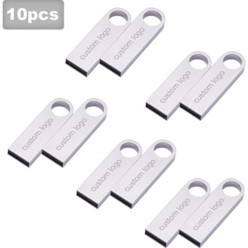 10pcs/lot metal USB flash drive 4G 8G16GB 32GB 64GB 128G Personalise Pen Drive USB Memory Stick U disk gift Custom logo For gift