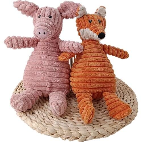 Corduroy Dog Toys for Small Large Dogs Animal Shape Plush Pet Puppy Squeaky Chew Bite Resistant Toy Pets Accessories Supplies