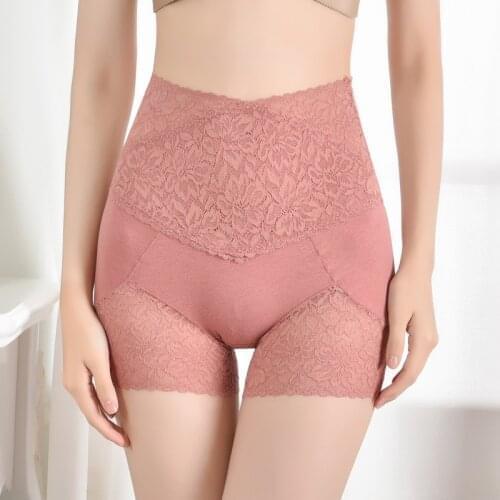 Women High Waist Lift Buttock Seamless Lace Body Shaper Underwear Slimming Pants Shaping Shorts Tummy Control Panties Knickers