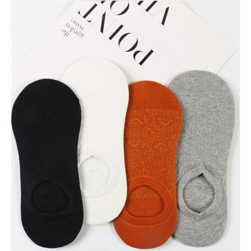 DONG AI 4 pairs combed cotton nylon bag rich flowers and invisible womens socks breathable
