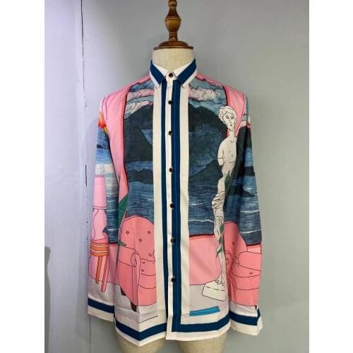 ZK01138 Fashion Mens Shirts 2020 Runway Luxury famous Brand European Design party style Mens Clothing