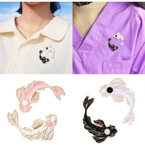1Pc Cartoon Goldfish Fashion Vintage Alloy Brooch Men Women Shirt Costume Collar Hood Pins Jewelry Unisex Dating Party