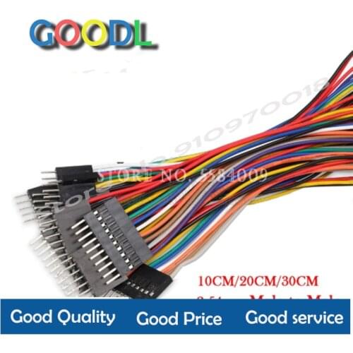 10PCS 2.54MM 2.54 Wire Dupont Line male to male 1P2 3 4 5 6 7 8 9 10 12 Pin Dupont cable connector JUMPER CABLE WIRE FOR PCB