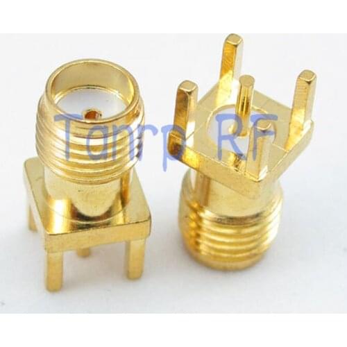 10PCS SMA female Panel Mount PCB square equally RF connector adapter whole