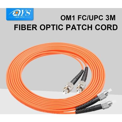 10pcs Fiber Optic Patch Cord cable Multimode MM OM1 Duplex FC to FC PC UPC 62.5/125um Jumper Cable for FTTH LAN
