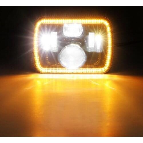 250 Watt Square 7 Inch (5X7)/(7X6) LED Truck Headlights (Left and Right Eyes Without Aperture) Daytime Running Lights