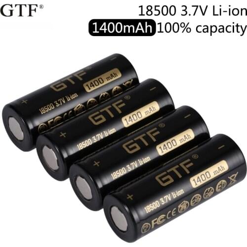Rechargeable battery of actual capacity li-ion18500 1400mah gtf 3.7 for smooth head electronic batteries of product 3.7v from fl