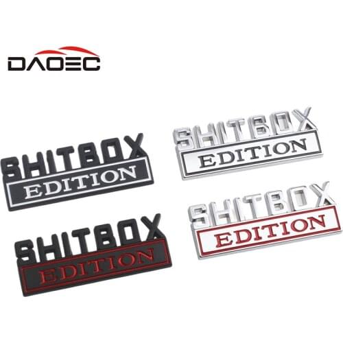 Car 3D Metal Shitbox Edition Decal For Jeep Dodge Chrysler Chevrolet Car Rear Trunk Body Emblem Badge Styling Decoration Sticker