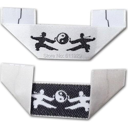 Free shipping custom MITRE FOLD clothing satin labels/garment woven labels/embroidered tags/collar label/tag printing trademark