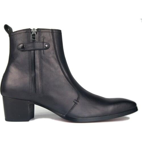 New Hot Sales Genuine Fashion British Style Chelsea Boots Cow Suede Leather Men Winter Boots High Top Zipper Mens Leather Boots