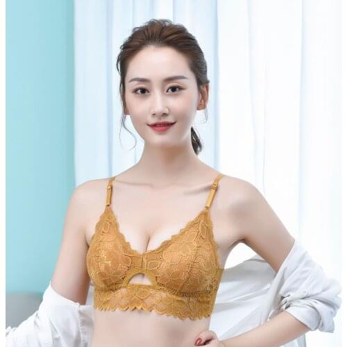 Bras For Women Sexy Lace Beautiful Back Triangle Coaster Underwear Bralette Seamless Wire free Bra Tube Top Elastic Gathering