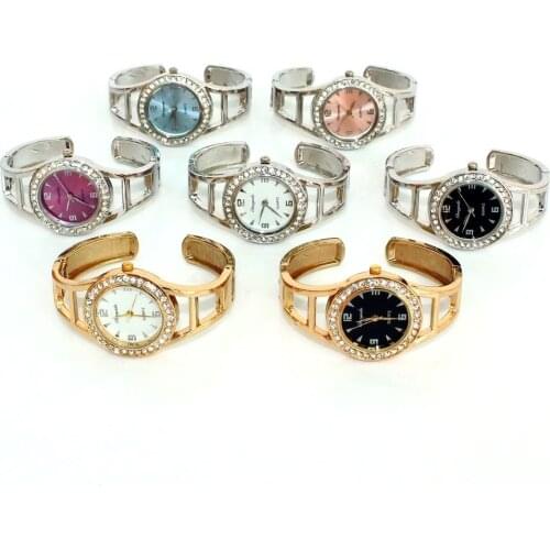 10pcs Bling Crystal Watch Women Clock Fashion Women Bracelet Watch Steel Lady Quartz Wrist Watch Wristwatch Relogio Feminino D4