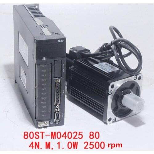 Hot Sale 1000W AC Servo Motor Kit 80ST-M04025 Driver Diameter 80mm High Speed Motor 220V 4NM 2500rpm Servo Motor Tool