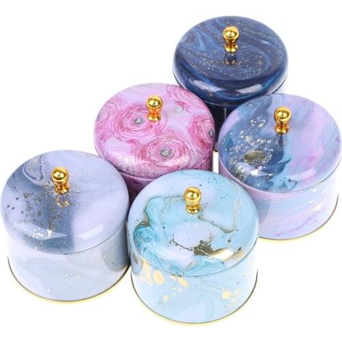 1pcs European Retro High-End Candle Aromatherapy Handmade Soap Packaging Box Round Iron Box Tea Candy Jewelry Storage Box Gifts