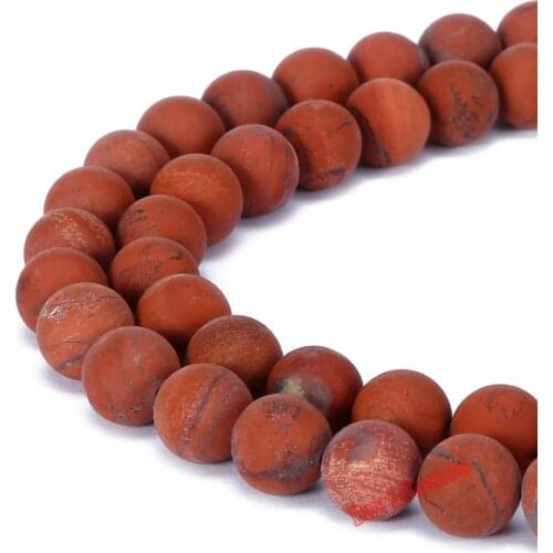 4 6 8 10 12mm natural stone beads Round Gorgeous Matte Poppy Jaspe r loose Beads For DIY Jewelry making Necklace Bracelet