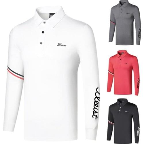 Multicolor Golf Wear Mens Long Sleeve Breathable and Sweat-absorbent T-shirt Polo Quick-drying Top