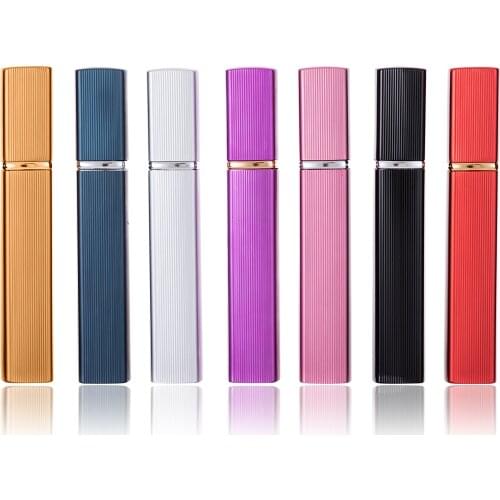 MUB 12ml 10 pcs/lot Portable Refillable Perfume Atomizer Bottle With Metal Spray Empty Cosmetic Container Travel Perfume Bottles