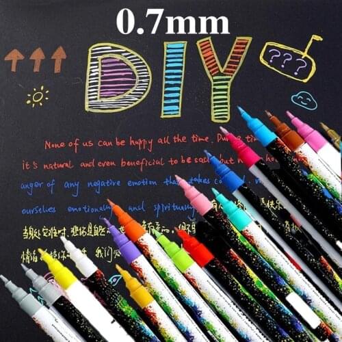 18 Colour/set 0.7 Mm Acrylic Paint Markers on Ceramic Stone Glass Ceramic Cup Wood Fabric Canvas To Draw Detailed Markers