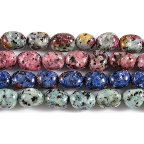 Natural Spot Jaspers Stone Beads Blue Red Loose Spacer Beads 15''inches 8x11mm For Jewelry Making DIY Bracelet Necklace